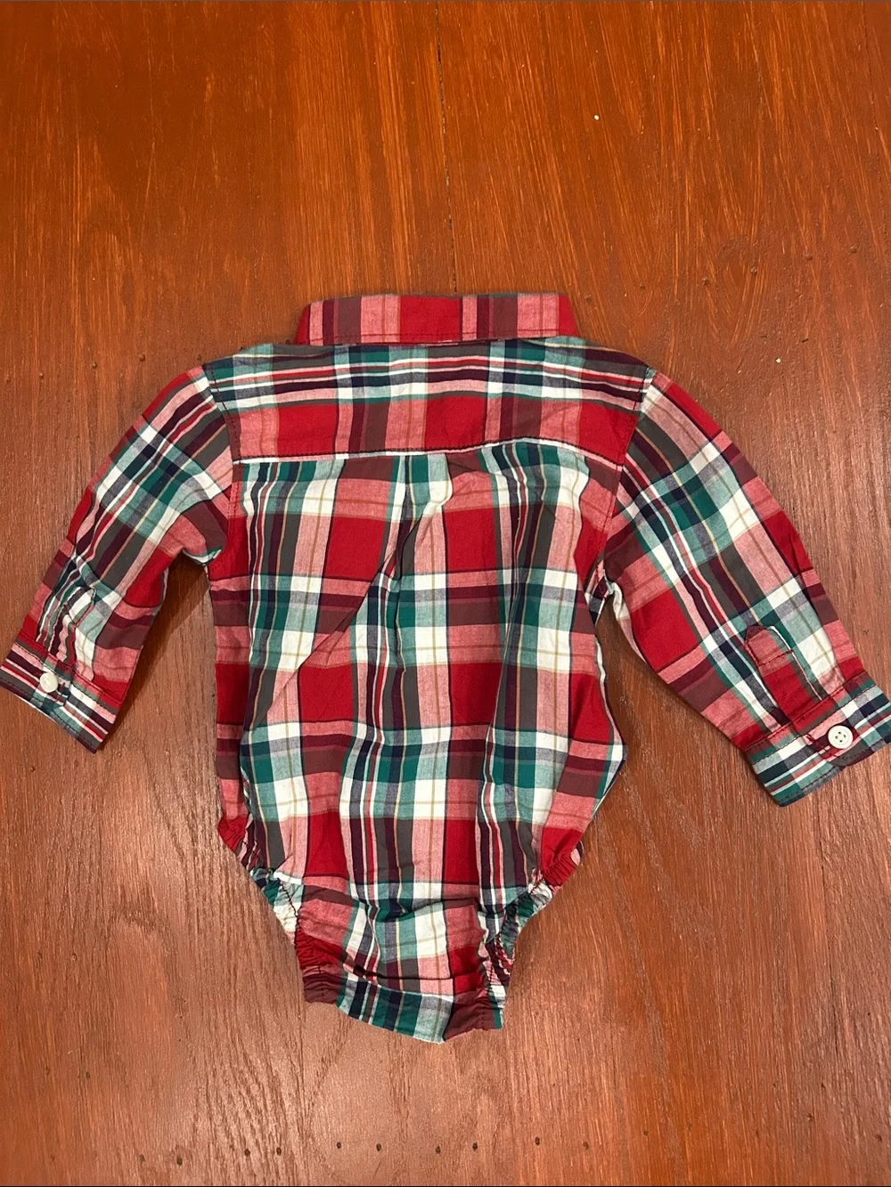 Gymboree Red and Green Plaid Button-Front One-Piece